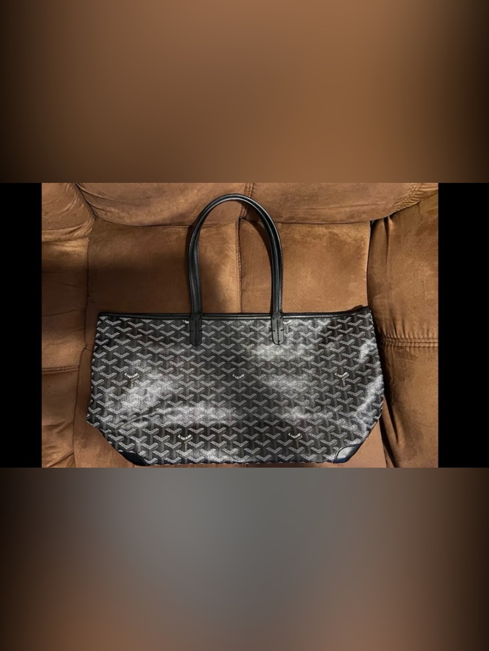 Black Patterned Tote Bag